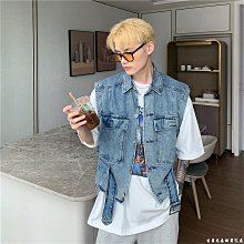 春夏季薄款背心男生ins潮牌工裝日系復古坎肩無袖休閑外穿馬甲男機能背心-雅怡尚品 歷史價格詳細信息