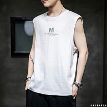 男背心 無袖上衣 削肩背心 無袖背心男 健身背心 夏季運動背心男 ins個性潮流 新款無袖t恤寬鬆潮牌薄款無袖上 歷史價格詳細信息