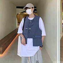 日系復古多口袋疊穿工裝機能馬甲男女春秋季寬松休閑無袖背心外搭機能背心-雅怡尚品 歷史價格詳細信息