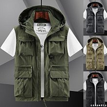 [帽子可拆]M-6XL 大尺碼連帽工裝背心馬甲 多口袋工作背心 戶外休閒帶帽背心 釣魚攝影背心 露營背心 春夏加肥加大馬-MINTS名仕男裝 歷史價格詳細信息