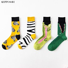 時尚彩色男襪中筒斑馬條紋鱷魚動物系列 個性情侶長襪子 歷史價格詳細信息