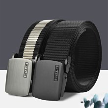 自動扣帆布皮帶男士青年學生懶人工裝軍訓皮帶女尼龍休閑皮帶 歷史價格詳細信息