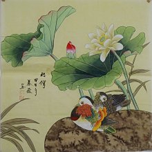 國畫寫意荷花掛畫餐廳茶樓客廳裝飾畫臥室床頭新中式絲綢卷軸字畫 歷史價格詳細信息