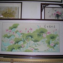 [ 丁銘畫廊 ]荷香圖 荷花 清香萬里 和和氣氣 荷包滿滿-印象風 佳作立體裱框精緻獨特-純手工畫油畫原作品含框裱好價格 歷史價格詳細信息