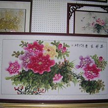 [ 丁銘畫廊 ] 牡丹花 - 花開富貴 -滿堂富貴 - 富貴花 可招來富貴 - 純手工畫 - 國畫原作品- 含框裱好價格 歷史價格詳細信息