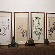 梅蘭竹菊十字繡小件2024新款線繡四聯畫客廳臥室手工簡單自己繡 歷史價格詳細信息