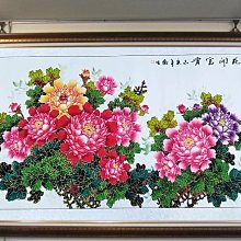 『府城畫廊-手繪國畫』牡丹花－花開富貴－67x127－(含框價，可換框)－有實體店面－請查看關於我聯繫－AB44 歷史價格詳細信息