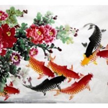 【幸運星】  純手繪 牡丹畫 國畫 牡丹 花開富貴 水墨畫 風水畫  開運 夫妻和睦 增加異性緣 已裱捲軸 無框畫 歷史價格詳細信息