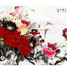 【幸運星】  純手繪 牡丹畫 國畫 牡丹 花開富貴 水墨畫 風水畫  開運 夫妻和睦 增加異性緣 已裱捲軸 無框畫 歷史價格詳細信息