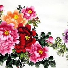 【開運幸運星】小六尺 手繪 牡丹畫 風水畫 花鳥 國畫 招桃花  0103 招財 178*68cm 畫芯 A238-90 歷史價格詳細信息