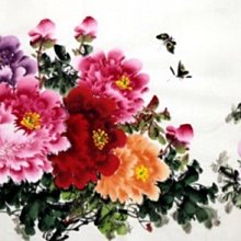 【開運幸運星】小六尺 手繪 牡丹畫 風水畫 花鳥 國畫 招桃花  0103 招財 178*68cm 畫芯 A238-90 歷史價格詳細信息