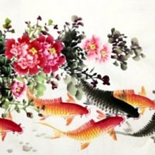 【開運幸運星】小六尺 手繪 牡丹畫 風水畫 花鳥 國畫 招桃花  0103 招財 178*68cm 畫芯 A238-90 歷史價格詳細信息