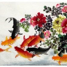 水墨牡丹圖絲綢畫國畫卷軸畫客廳玄關壁畫招財好運畫富貴和諧定制 歷史價格詳細信息