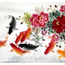 水墨牡丹圖絲綢畫國畫卷軸畫客廳玄關壁畫招財好運畫富貴和諧定制 歷史價格詳細信息