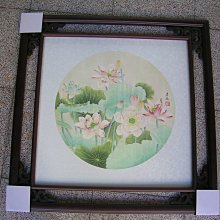 [ 丁銘畫廊 ] 九品蓮花-精緻仿古花框-清香萬里- 和和氣氣 - 荷包滿滿 - 純手工畫 -國畫原作品- 含框裱好價格 歷史價格詳細信息