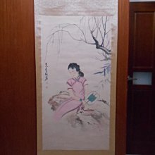 ◎吉祥古玩畫廊◎老國畫005~張大千~持花扇仕女~結束營業虧本賣 歷史價格詳細信息