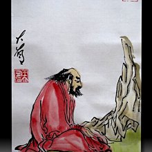 【 金王記拍寶網 】S2178  老王與豐子愷的對畫 水墨顏彩畫手繪小品一張 王大有款 罕見 老王畫丰子系列 藝術無價~ 歷史價格詳細信息