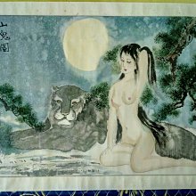 手繪國畫成扇-齊白石(花卉圖)，約30cmx51cm，正面花卉圖，背面空白，兩側扇骨有雕刻。 歷史價格詳細信息