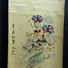 手繪國畫立軸-劉繼鹵（母女圖），含軸約163cmx68cm，畫心約88cmx46.5cm 歷史價格詳細信息