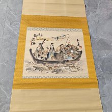 回流老畫，《福神》，絹本原裱，尺寸165*54公分裝裱，96*41.5公分畫心，章款自查，璐璐軸頭，品相如圖所示，等待有緣人， 手 古玩 老貨 擺件【董先生】 歷史價格詳細信息
