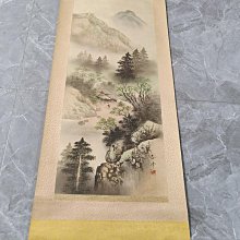 #山水畫，回流老畫，山水畫，絹本原裱，尺寸201*56公分裝裱，114*42公分畫心，章款自查，璐璐軸頭，品相如圖所示，等待有緣人 古玩 老貨 擺件【董先生】 歷史價格詳細信息