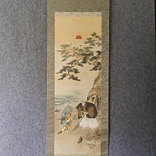 回流老畫，《高砂》，絹本原裱，尺寸193*54公分裝裱，108*41公分畫心，實木軸頭，章款美山，品相如圖所示，等待有緣人， 手機 古玩 老貨 擺件【董先生】 歷史價格詳細信息