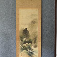 #山水畫， 回流老畫，山水畫，絹本綾裱，尺寸194*47公分裝裱，113*35公分畫心，章款自查，璐璐軸頭，品相如圖所示，等待有緣 古玩 老貨 擺件【董先生】 歷史價格詳細信息