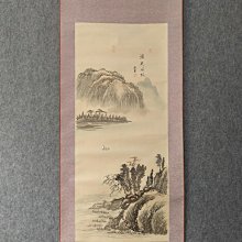 回流老畫，山水畫，紙本原裱，尺寸159*32.5公分裝裱，75*25公分畫心，陶瓷軸頭，章款自查，品相如圖所示，等待有緣人， 手機 古玩 老貨 擺件【董先生】 歷史價格詳細信息
