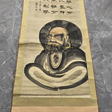 回流老畫《達摩》，紙本原裱，尺寸195*45公分裝裱，133*33公分畫心，章款自查，實木軸頭，品相如圖所示，等待有緣人， 手機無 古玩 老貨 擺件【董先生】 歷史價格詳細信息