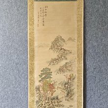 回流老畫，寫意山水畫，紙本原裱，尺寸155*33.5公分裝裱，100*29公分畫心，章款自查，實木軸頭，品相如圖所示，等待有緣人， 古玩 老貨 擺件【董先生】 歷史價格詳細信息