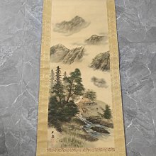 #山水畫，回流老畫，山水畫，絹本原裱，尺寸201*56公分裝裱，114*42公分畫心，章款自查，璐璐軸頭，品相如圖所示，等待有緣人 古玩 老貨 擺件【董先生】 歷史價格詳細信息