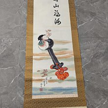 回流老畫，《福神》，絹本原裱，尺寸165*54公分裝裱，96*41.5公分畫心，章款自查，璐璐軸頭，品相如圖所示，等待有緣人， 手 古玩 老貨 擺件【董先生】 歷史價格詳細信息