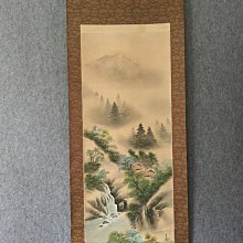 #山水畫， 回流老畫，山水畫，絹本綾裱，尺寸194*47公分裝裱，113*35公分畫心，章款自查，璐璐軸頭，品相如圖所示，等待有緣 古玩 老貨 擺件【董先生】 歷史價格詳細信息