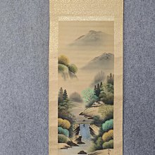 #山水畫，回流老畫，山水畫，絹本原裱，尺寸201*56公分裝裱，114*42公分畫心，章款自查，璐璐軸頭，品相如圖所示，等待有緣人 古玩 老貨 擺件【董先生】 歷史價格詳細信息