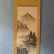 #山水畫，回流老畫，山水畫，絹本原裱，尺寸201*56公分裝裱，114*42公分畫心，章款自查，璐璐軸頭，品相如圖所示，等待有緣人 古玩 老貨 擺件【董先生】 歷史價格詳細信息