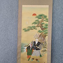 #興趣收藏好貨 回流老畫，人物畫《高砂夫婦》，絹本原裱，尺寸200*64公分裝裱，116*50公分畫心，章款道成，陶瓷軸頭，品相如 古玩 老貨 擺件【董先生】 價格比較,價格查詢,歷史價格詳細信息