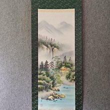 #山水畫，回流老畫，山水畫，絹本原裱，尺寸201*56公分裝裱，114*42公分畫心，章款自查，璐璐軸頭，品相如圖所示，等待有緣人 古玩 老貨 擺件【董先生】 歷史價格詳細信息