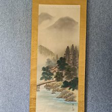 #山水畫，回流老畫，山水畫，絹本原裱，尺寸201*56公分裝裱，114*42公分畫心，章款自查，璐璐軸頭，品相如圖所示，等待有緣人 古玩 老貨 擺件【董先生】 歷史價格詳細信息