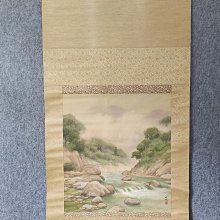 #山水畫，回流老畫，山水畫，絹本原裱，尺寸201*56公分裝裱，114*42公分畫心，章款自查，璐璐軸頭，品相如圖所示，等待有緣人 古玩 老貨 擺件【董先生】 歷史價格詳細信息