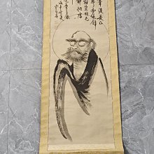 回流老畫《達摩》，紙本原裱，尺寸195*45公分裝裱，133*33公分畫心，章款自查，實木軸頭，品相如圖所示，等待有緣人， 手機無 古玩 老貨 擺件【董先生】 歷史價格詳細信息