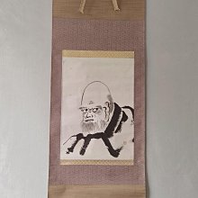 回流老畫《達摩》，紙本原裱，尺寸195*45公分裝裱，133*33公分畫心，章款自查，實木軸頭，品相如圖所示，等待有緣人， 手機無 古玩 老貨 擺件【董先生】 歷史價格詳細信息