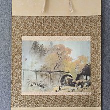 回流老畫，寫意山水畫，紙本原裱，尺寸155*33.5公分裝裱，100*29公分畫心，章款自查，實木軸頭，品相如圖所示，等待有緣人， 古玩 老貨 擺件【董先生】 歷史價格詳細信息