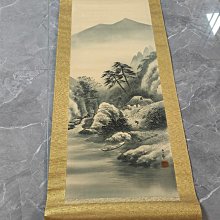 #山水畫，回流老畫，山水畫，絹本原裱，尺寸201*56公分裝裱，114*42公分畫心，章款自查，璐璐軸頭，品相如圖所示，等待有緣人 古玩 老貨 擺件【董先生】 歷史價格詳細信息