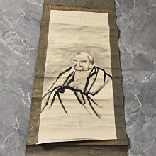 回流老畫《達摩》，紙本原裱，尺寸195*45公分裝裱，133*33公分畫心，章款自查，實木軸頭，品相如圖所示，等待有緣人， 手機無 古玩 老貨 擺件【董先生】 歷史價格詳細信息