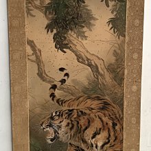 【好藝號】齊藤紫山 日本畫家 魚閒圖 屏風 落款(紫山) 紙本彩墨 整體尺寸173X182cm M1707 歷史價格詳細信息