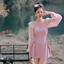 泳衣女連身裙式平角時尚少女顯白保守微胖遮肚收腰聚攏溫泉遊泳衣 歷史價格詳細信息