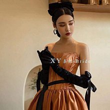 ?拍照手套?  新娘敬酒禮服 手套 酒紅色黑色金絲絨復古宴會婚紗拍照加長明星同款 歷史價格詳細信息