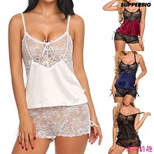 女士性感蕾絲透視情趣內衣蕾絲拼接吊帶上衣蕾絲短褲睡衣套裝 内衣 情趣 加情調 誘惑 性感 價格比較,價格查詢,歷史價格詳細信息
