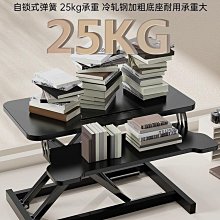 台式升降桌站立式辦公電腦桌可折疊筆記本顯示器桌上桌移動工作台~沁沁百貨 歷史價格詳細信息