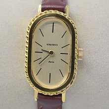 《寶萊精品》NINA RICCI 蓮娜麗姿金黃橢圓女子錶 價格比較,價格查詢,歷史價格詳細信息